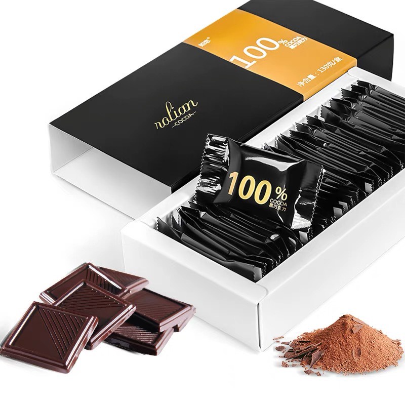 Socola đen nguyên chất không đường 100% 85% 58% - Socola Rolian hộp 130g