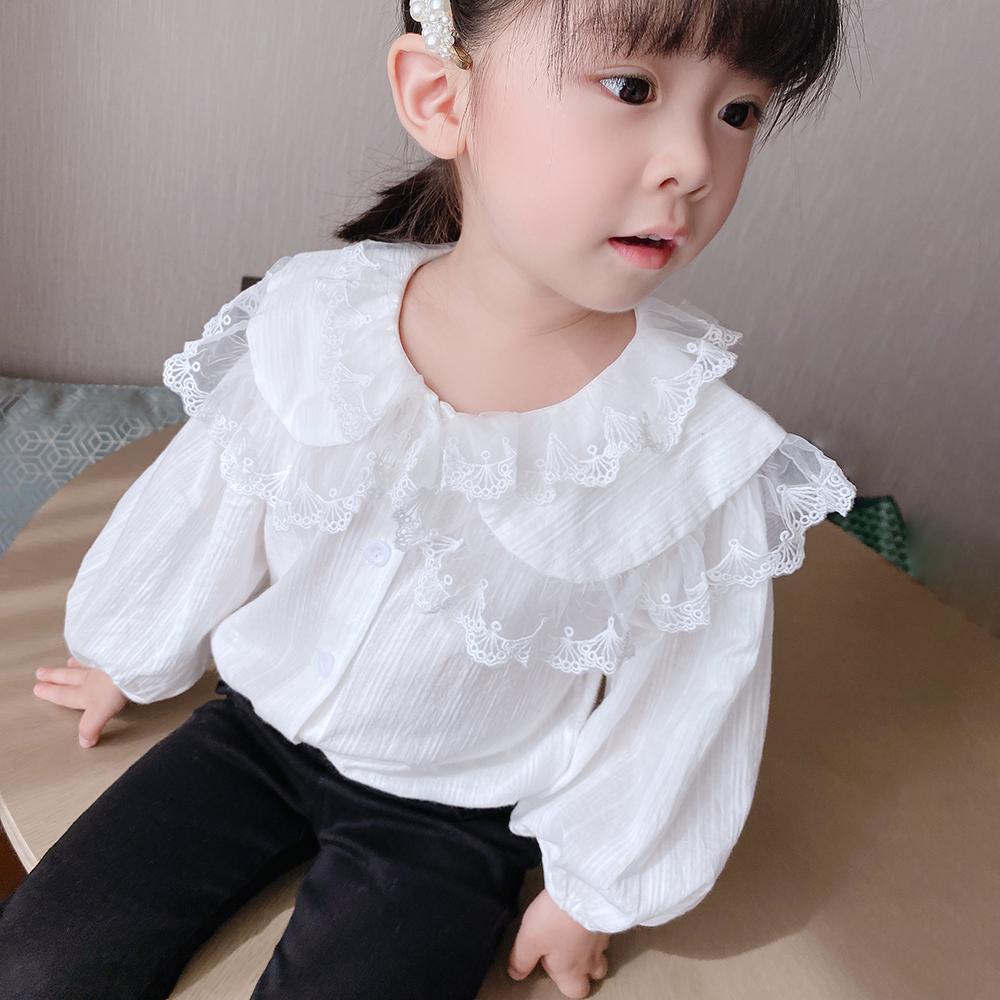 Áo Sơ Mi Công Chúa Cổ Bẻ Phối Ren Phong Cách Nhật Hàn Thời Trang Mùa Xuân 2022 Cho Bé Gái