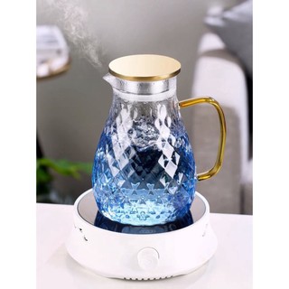 bộ 6 cốc thủy tinh ánh lửa xanh kèm Bình 
