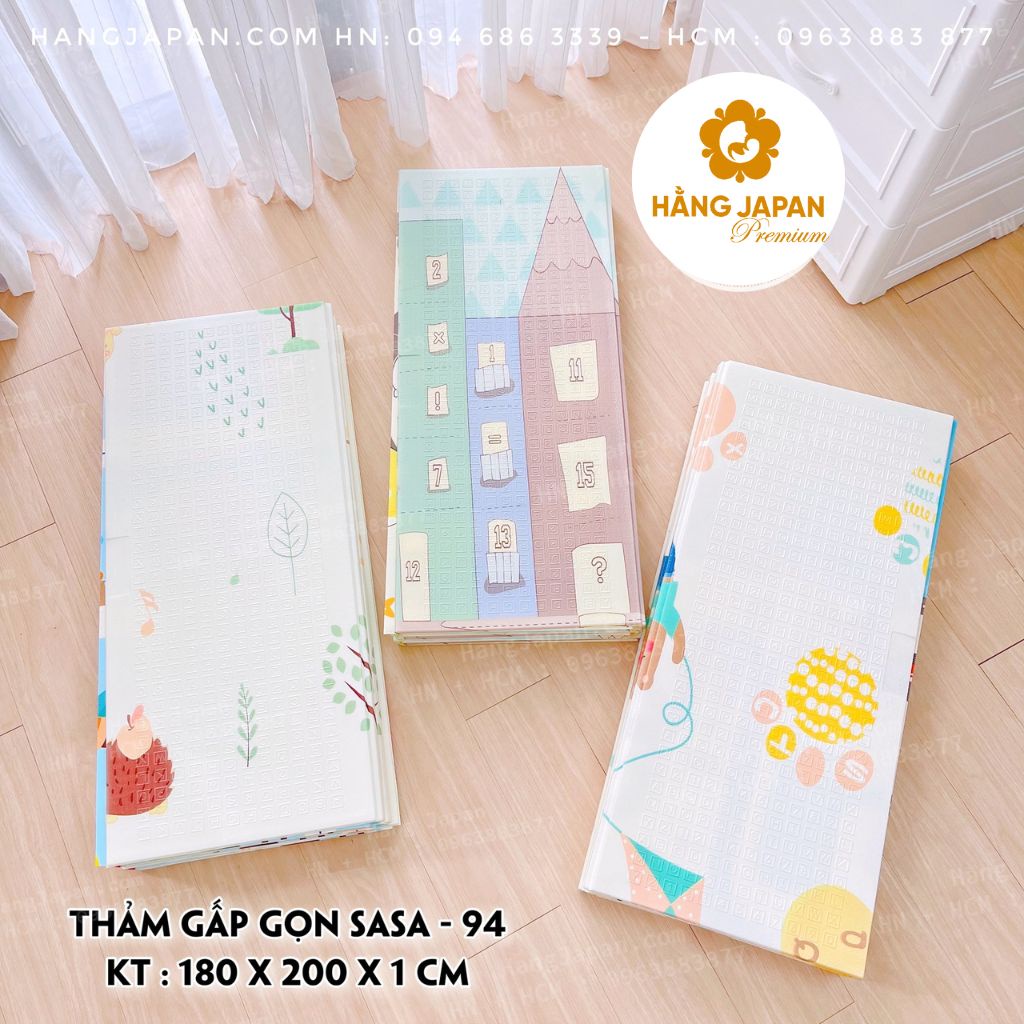 Thảm XPE Sasaco - Thảm gấp gọn loại dày cho bé - Họa tiết ngẫu nhiên (1m8-2m)