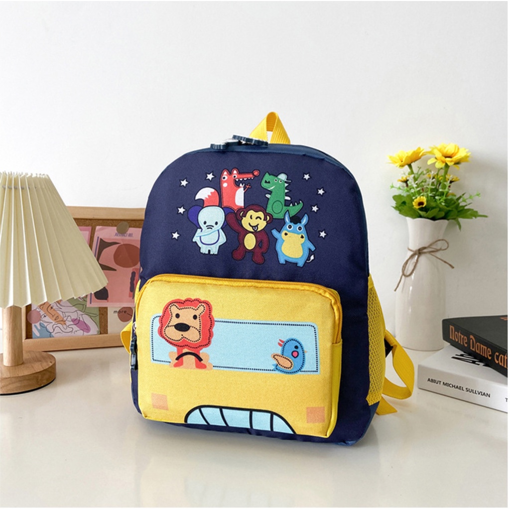 Balo hình oto, máy xúc cho bé trai, balo vải mầm non mẫu giáo - hàng quảng châu