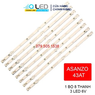Thanh đèn led tivi asanzo 43at - bộ 8 thanh 3 led 6v cho tivi asanzo 43at500 và các dòng tương tự