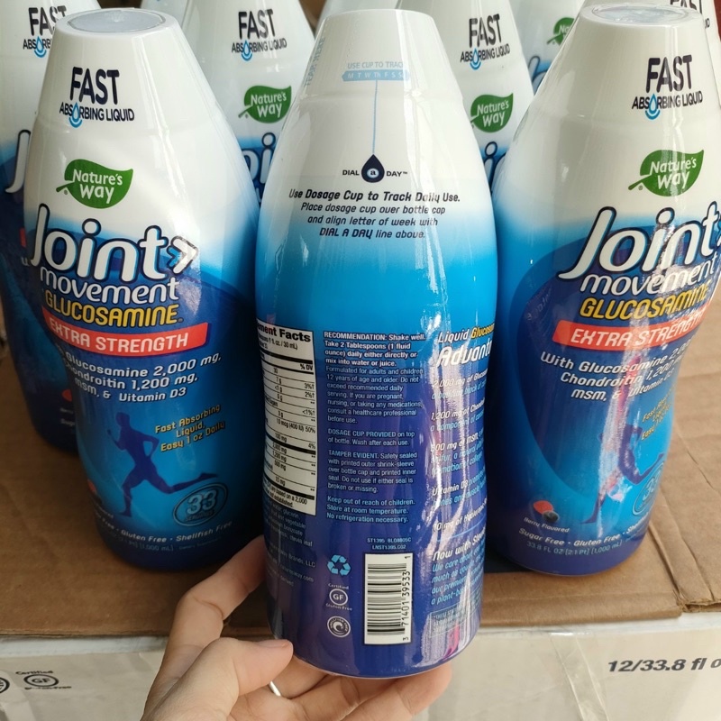 HỖ TRỢ XƯƠNG KHỚP GLUCOSAMINE NƯỚC NATURE'S WAY JOINT MOVEMENT 1 LÍT CỦA MỸ