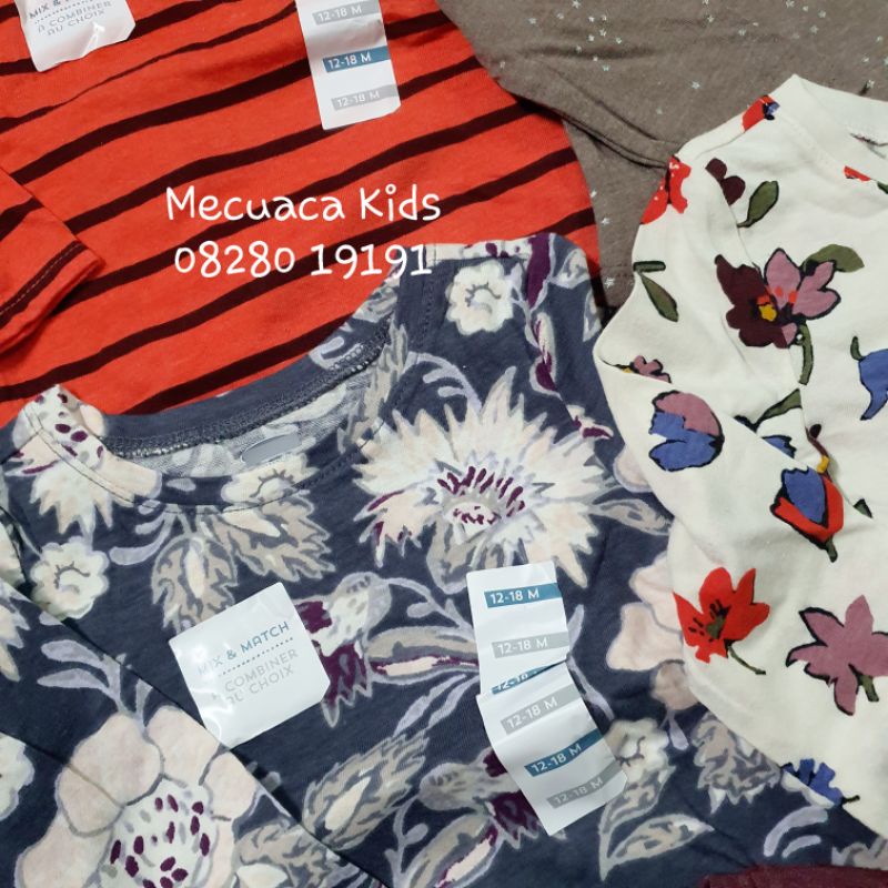 Áo dài tay cotton cho bé/bé gái o.navy xuất dư xịn