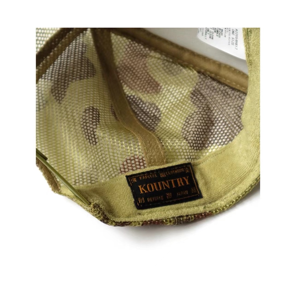 Mũ Lưỡi Trai Phối Lưới Thoáng Khí In Họa Tiết Mặt Cười Kapital 2022AW Hirada Kazuhiro