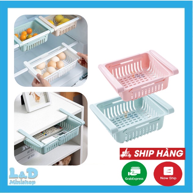 Rổ Nhựa Gài Trong Tủ Lạnh Đựng Đồ Kéo Dài Tiện Ích - Có Thể Co Dãn Kích Thước Đa Năng