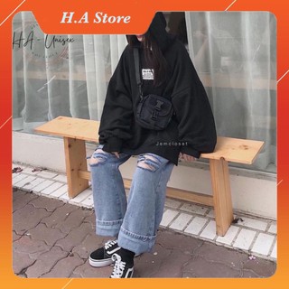 Áo hoodie đen trơn basic unisex thêu chữ This & That phong cách Hàn Quốc
