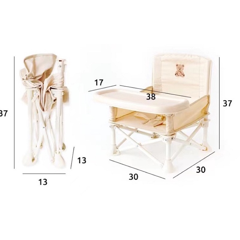 Ghế Ngồi Gấp Gọn + Ô Kẹp Ghế Gấu Thỏ Style Hàn Quốc Cao Cấp Tiện Lợi Cho Bé Ăn Dặm Đi Du Lịch Cắm Trại