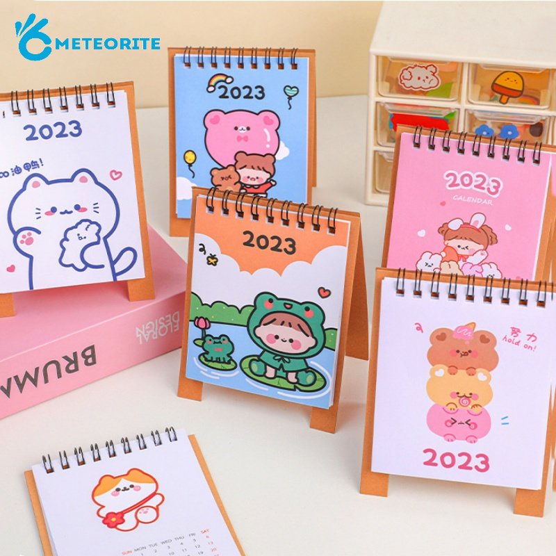 Lịch Để Bàn Mini 2023 In Họa Tiết Ếch / Gấu Hoạt Hình Dễ Thương