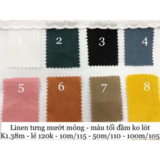 Vải Linen Tưng 100% sợi lanh thuần