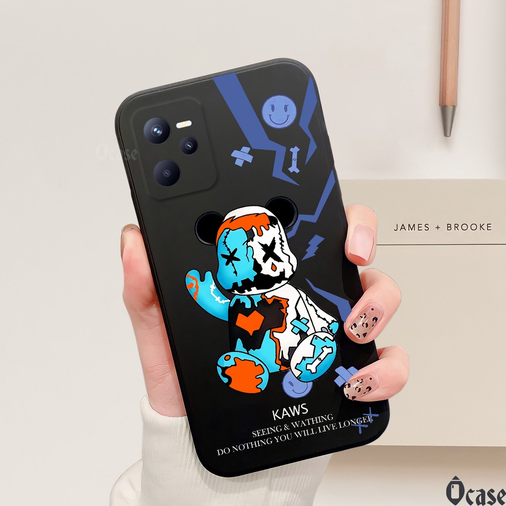 Ốp lưng Realme C35 / Narzo 50A Prime in hình gấu  cạnh viền vuông có bảo vệ camera