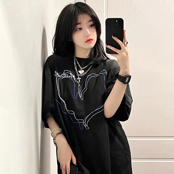 NRVP Áo Thun Unisex Mùa Hè Dáng Suông Tay Cộc Phong Cách Hàn Quốc Cho Nam Nữ