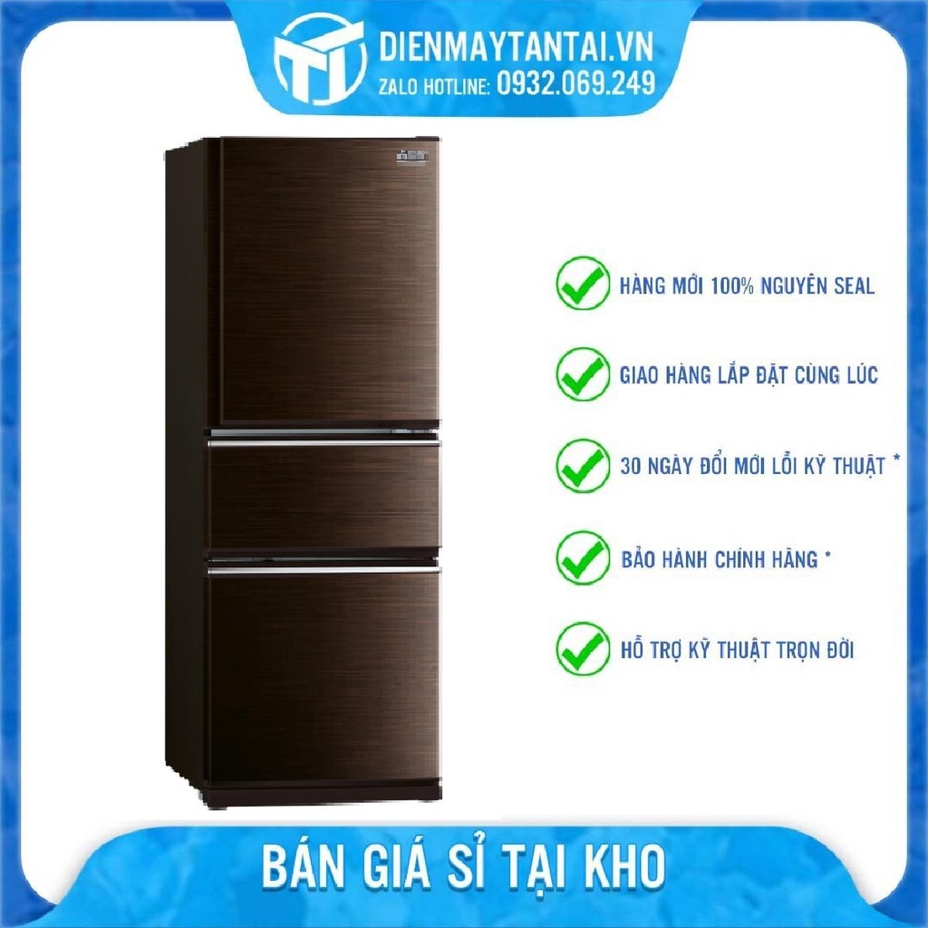 Tủ lạnh 3 cửa Mitsubishi 272 lít MR-CX35EM-BRW-V - Làm đá tự động, Bộ lọc Carbon hoạt tính, Miễn phí giao hàng HCM.