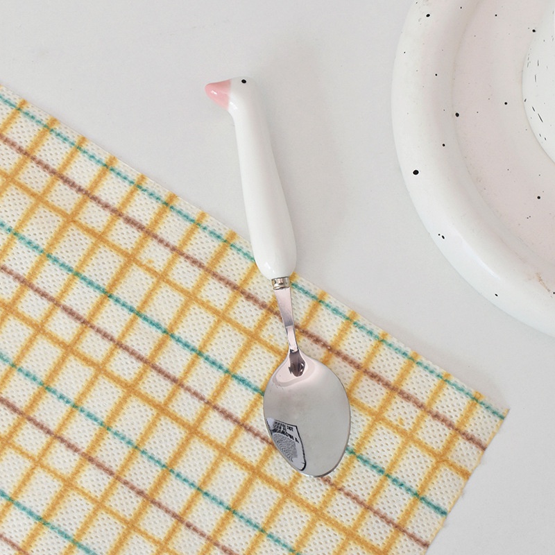 Muỗng ăn kiểu dáng vịt trắng cute - UniLabel