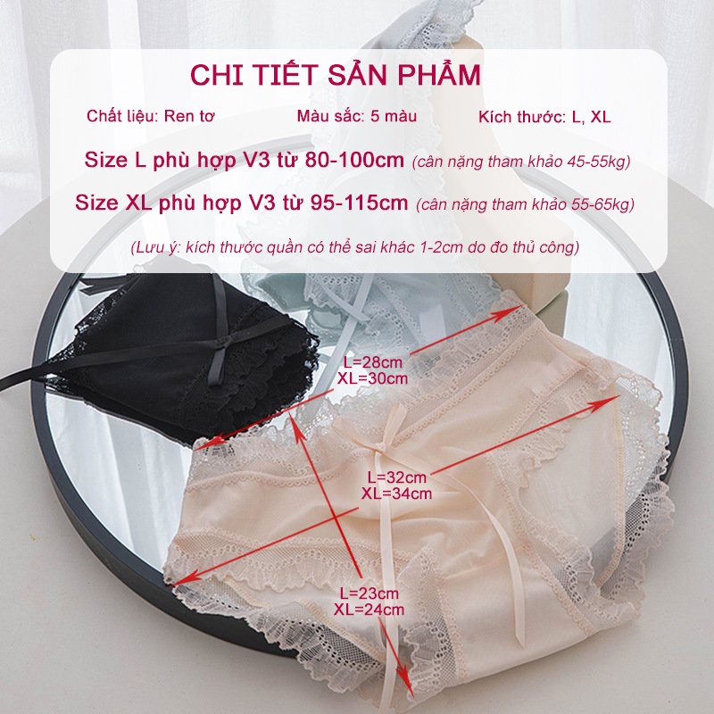 Quần lót nữ chất ren tơ xuyên thấu màu sắc pastel hiện đại Havana FLQ181