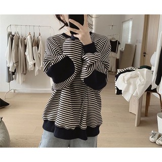 [Plus Size] (40-150kg) Áo Sơ Mi Nữ Oversize Tay Dài Sọc Dọc