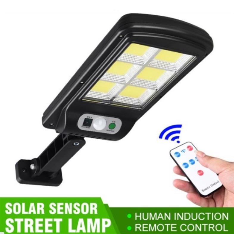 Đèn Năng Lượng Mặt Trời Solar Street Lamp 6 Bóng Led To Cảm Biến Chuyển Động, Kèm Điều Khiển Tắt Bật Từ Xa Siêu Sáng