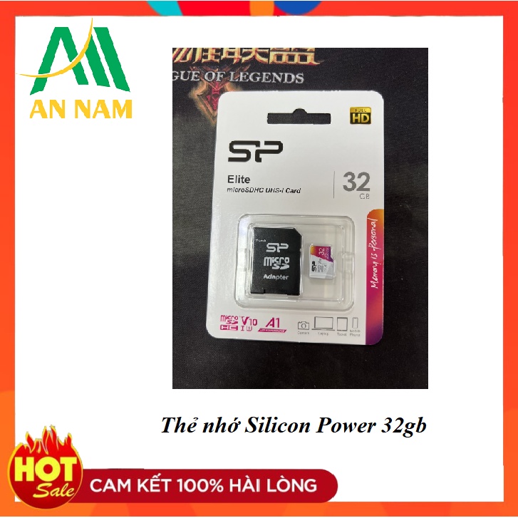 Thẻ nhớ Micro SD cho Camera điện thoại 32GB Silicon Power tốc độ cao 100MBs Class 10 UHS-I U1 |