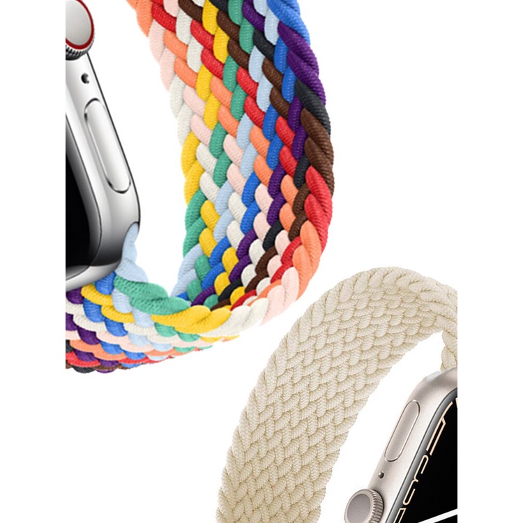 Dây Đeo Nylon Co Giãn Màu Cầu Vồng Cho Đồng Hồ Thông Minh apple watch 45mm 44mm 49mm 38mm 40mm 41mm 42mm 7 8 se 6 Ultra 5 4 3