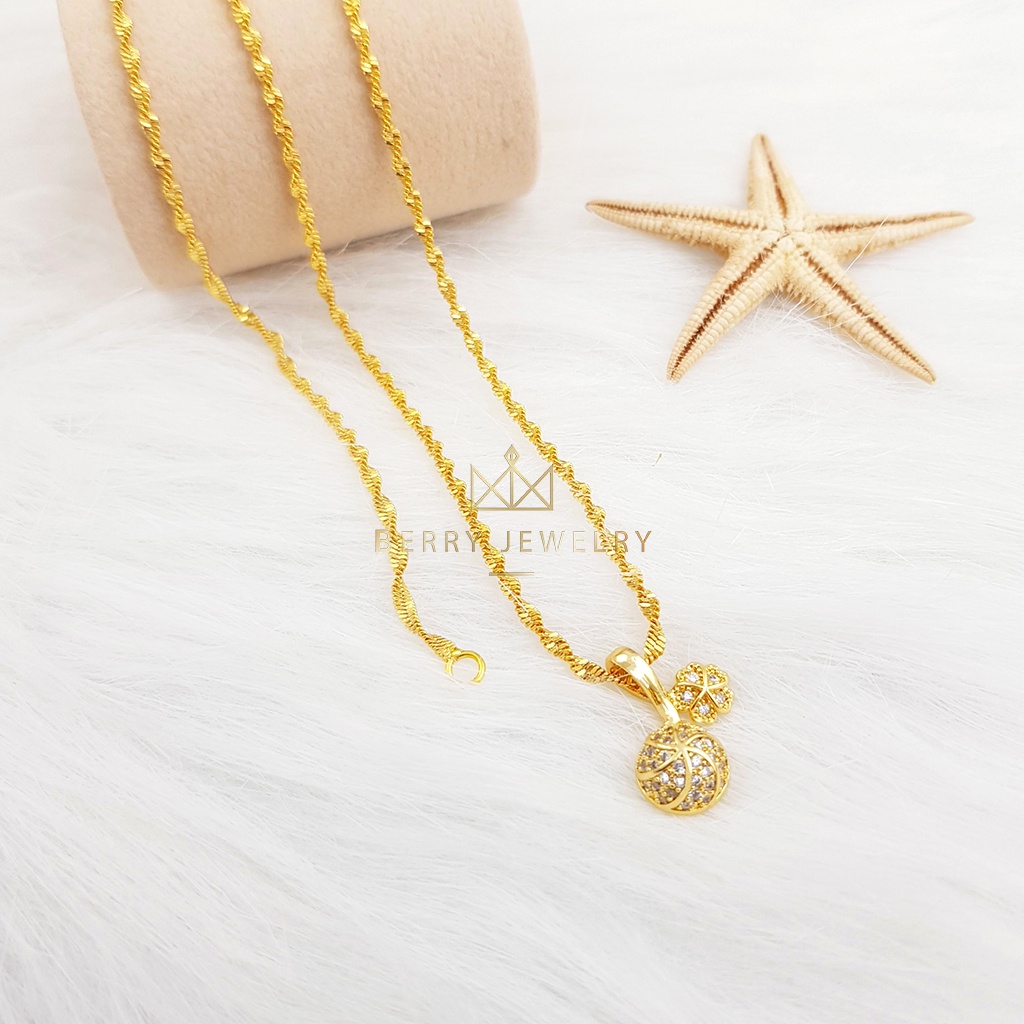 SET Dây Chuyền Nữ Xoắn Mặt Cherry Và Khuyên Tai Trái Cherry Đẹp B21M26T40