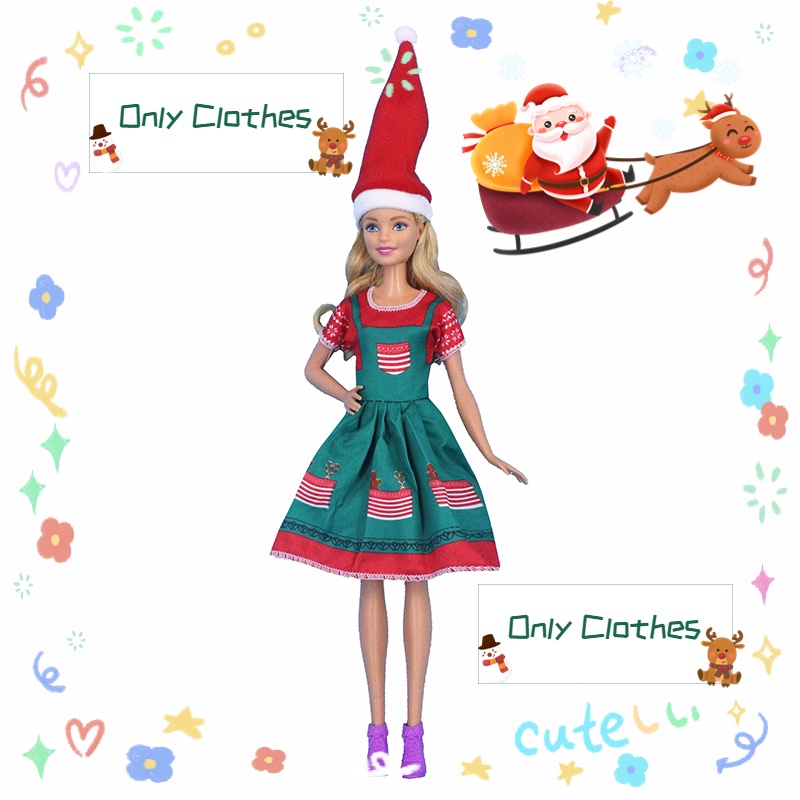 Quần Áo Cho Búp Bê BJD 30Cm DIY Phong Cách Giáng Sinh