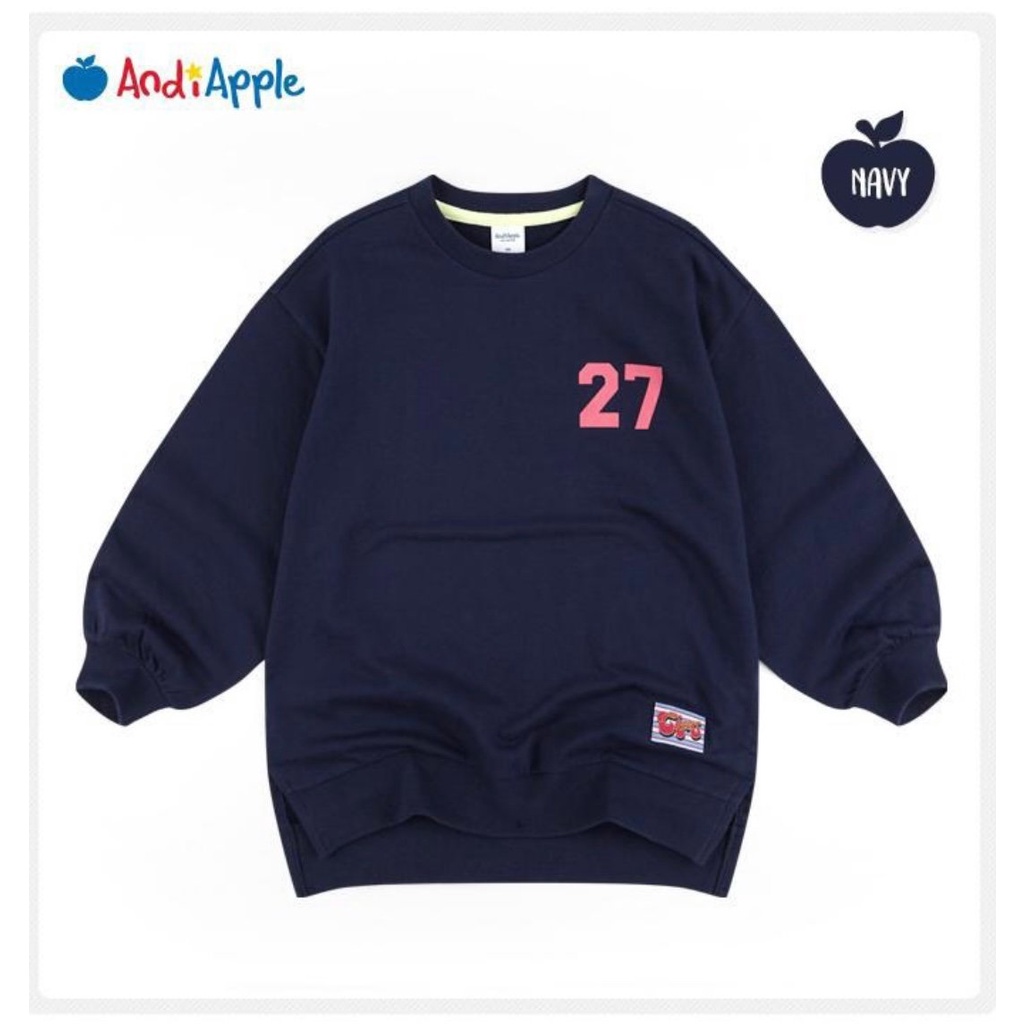 Áo váy AndiApple nỉ da cá màu navy/hồng số 27