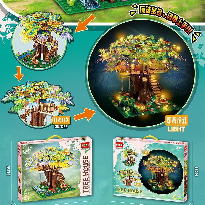 Bộ Đồ Chơi Mô Hình Ngôi Nhà Trên Cây Có Đèn Dành Cho Trẻ Em