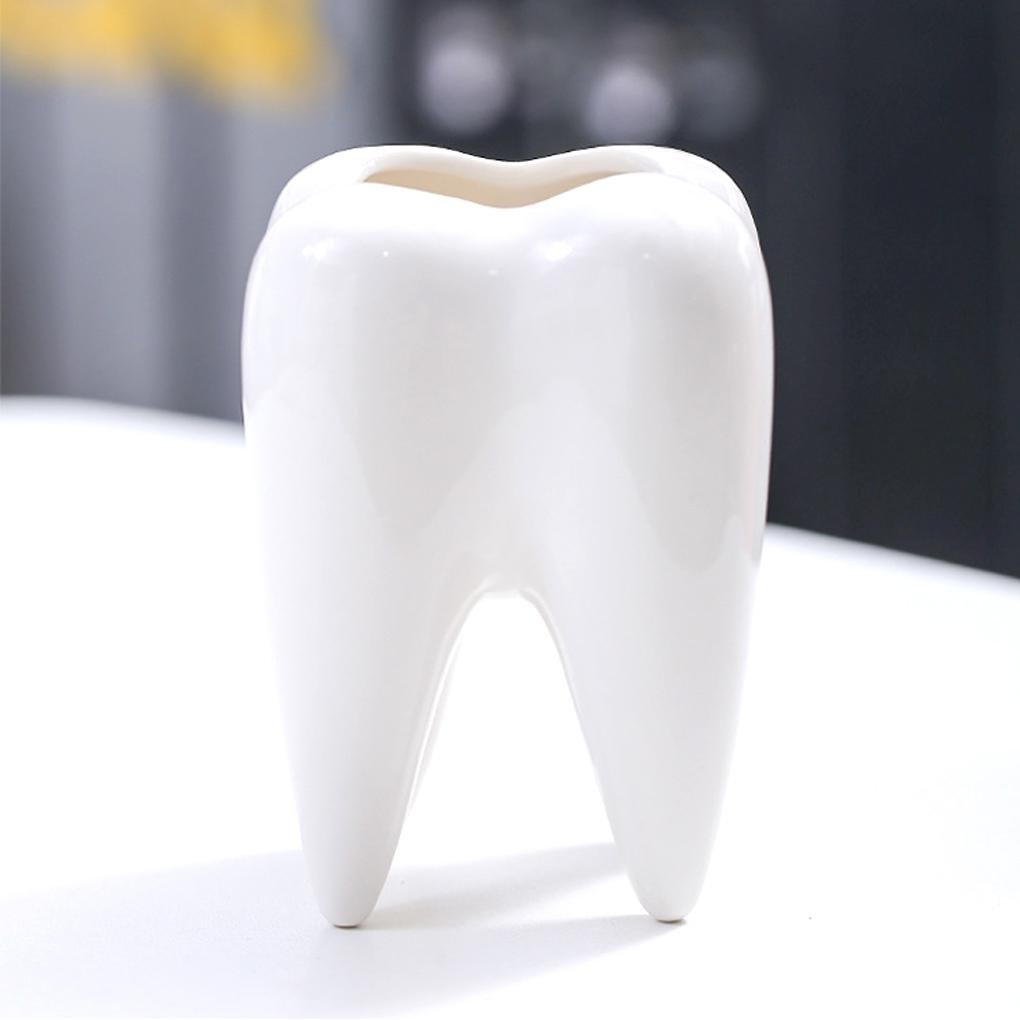 Chậu Hoa Bằng Gốm Hình Chiếc Răng Đơn Giản Dùng Trang Trí