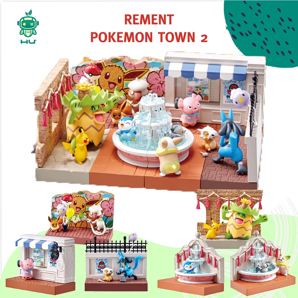Mô hình trưng bày sưu tập Pokemon rement Pokemon Town Festival Street Corner