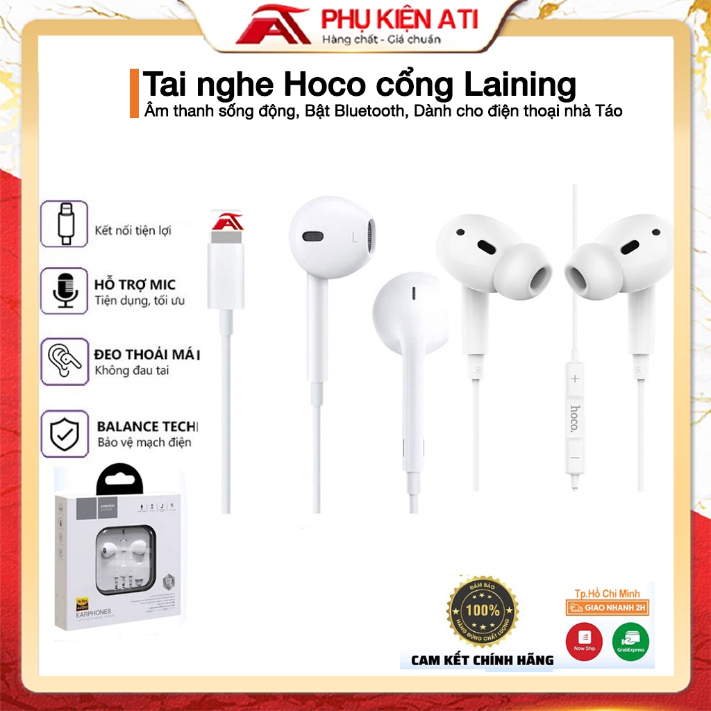 Tai Nghe ĐT táo 12 13 Pro Max Âm Thanh Hay Hoco L7 Plus Dây 1.2 m Cổng cho 6 6s 7 8 Plus X XR Xs Max 11 12