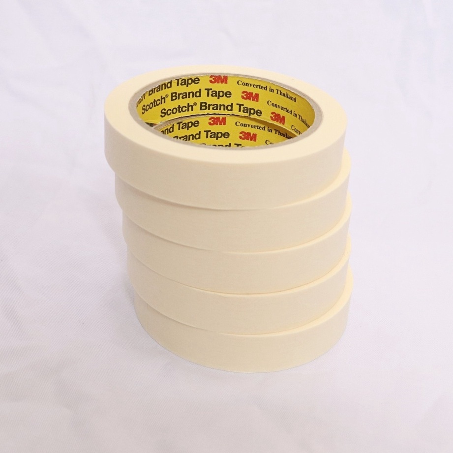 Băng keo giấy 3M dùng che sơn khổ 1,5cm dài 27m Masking Tape 3M