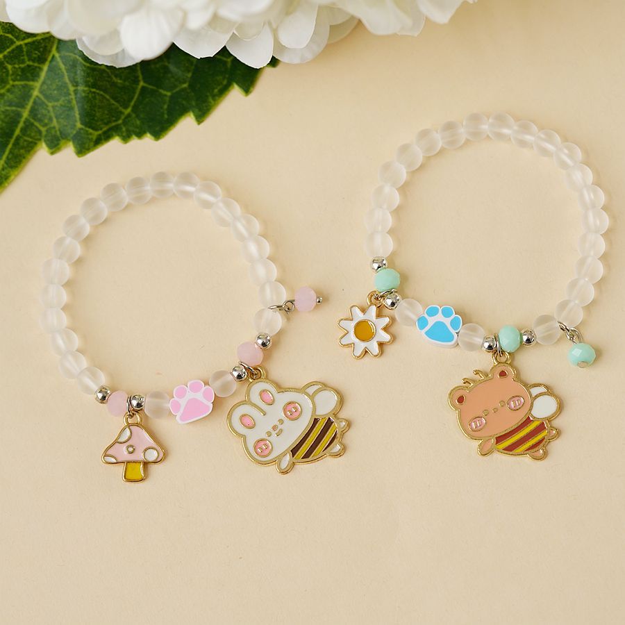 Vòng Đeo Tay Xỏ Hạt Pha Lê Hình Mèo Dễ Thương Phong Cách Hàn Quốc 2022