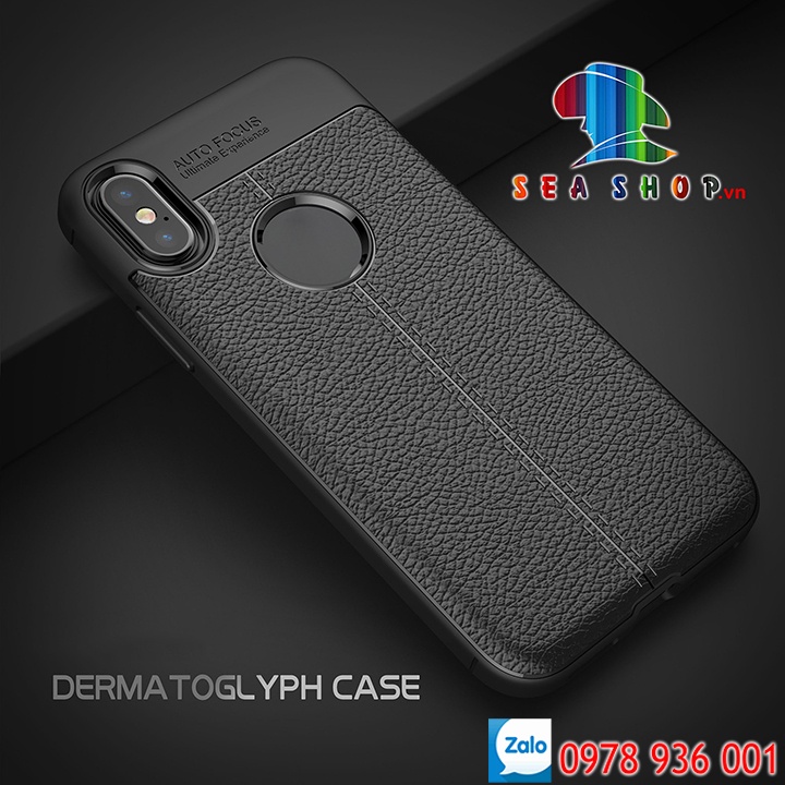 Ốp lưng Apple Iphone X và XS vân da cao cấp AutoFocus
