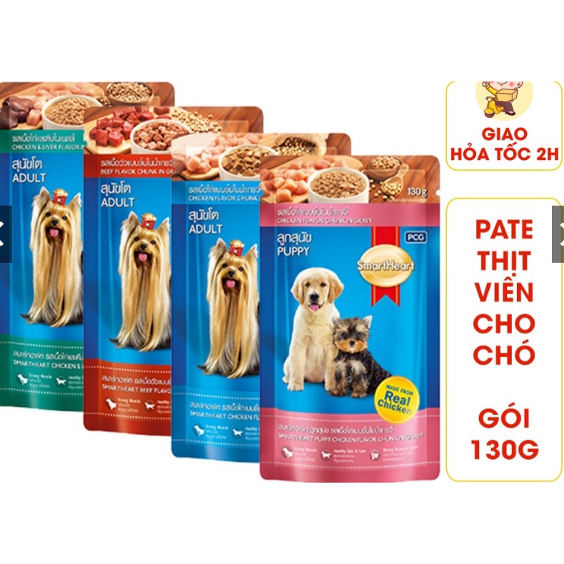 Pate Cho Chó Pate Smartheart Gói 130G Đủ Vị - Thaivucattery