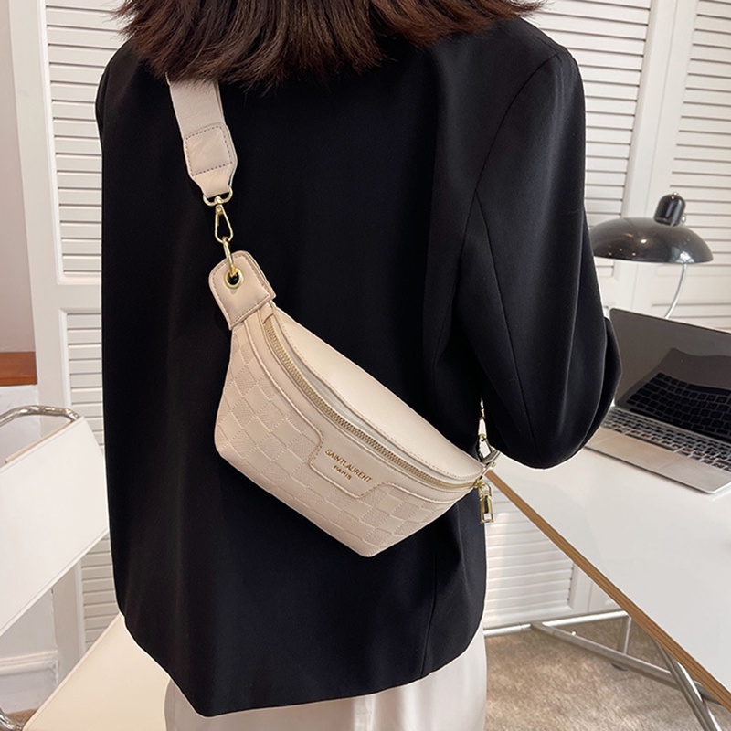 Túi đeo chéo IELGY dáng nhỏ họa tiết kẻ sọc ca rô phong cách Hàn Quốc thời trang dành cho nữ