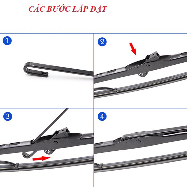 Cặp cần gạt mưa khung xương xe Daewoo Gentra trước 2008 gạt kính xe oto, thanh gạt nước mưa (22-16inch)