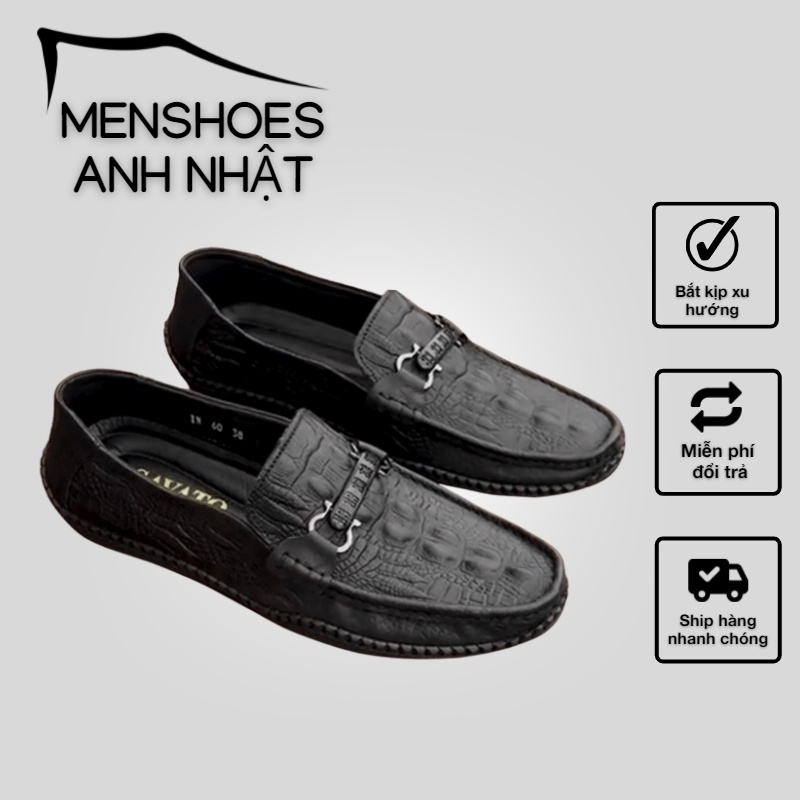 GIÀY MỌI DA BÒ VÂN CÁ SẤU ĐẾ KHÂU CHẮC CHẮN SANG TRỌNG LỊCH LÃM FULL SIZE 36~43