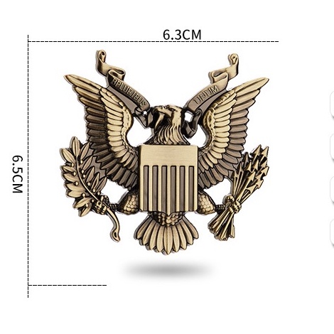 Tem Dán Xe Ô Tô Decal Kim Loại 3D Logo Huy Hiệu Hình Đại Bàng Mỹ - BPLURIBUS UNUM -  Trang Trí Xe Ô Tô