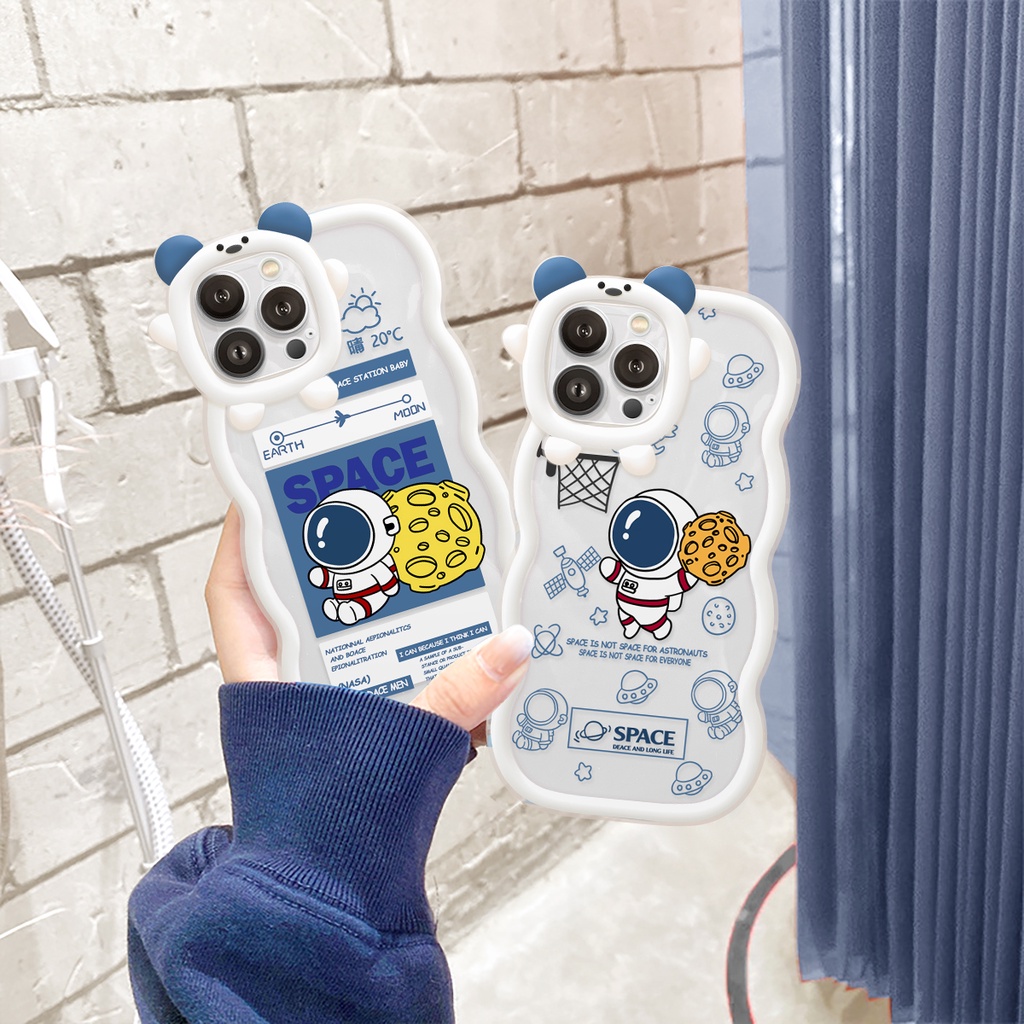 Ốp lưng iphone viền gấu lượn sóng Blue Space cute 6/6plus6s/6splus7/7plus/8/8plusx/xr/xs/11/12/13/14/pro/max/plus/promax