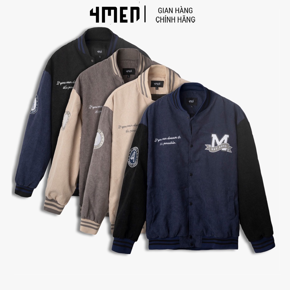 Áo Khoác Nam 4MEN Form Loose Thêu Posible AK030 vải dày dặn, lên form đẹp, trẻ trung