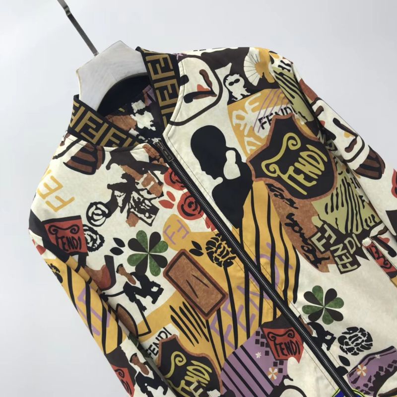 Áo khoác gió cao cấp FEND họa tiết hoa lá