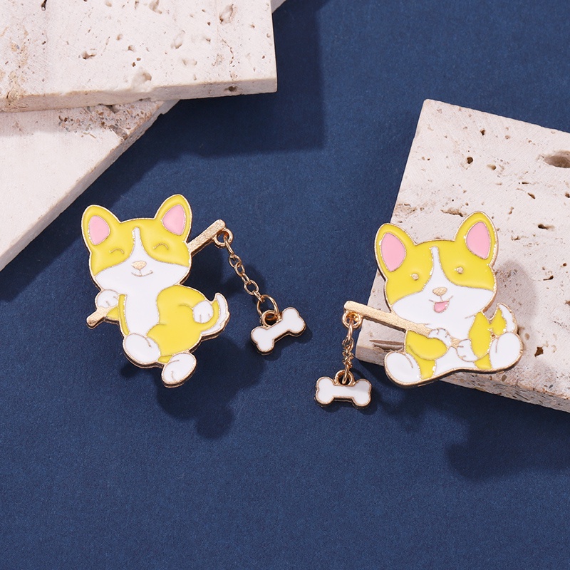 Ghim cài áo QIHE JEWELRY họa tiết hoạt hình dễ thương bắt mắt