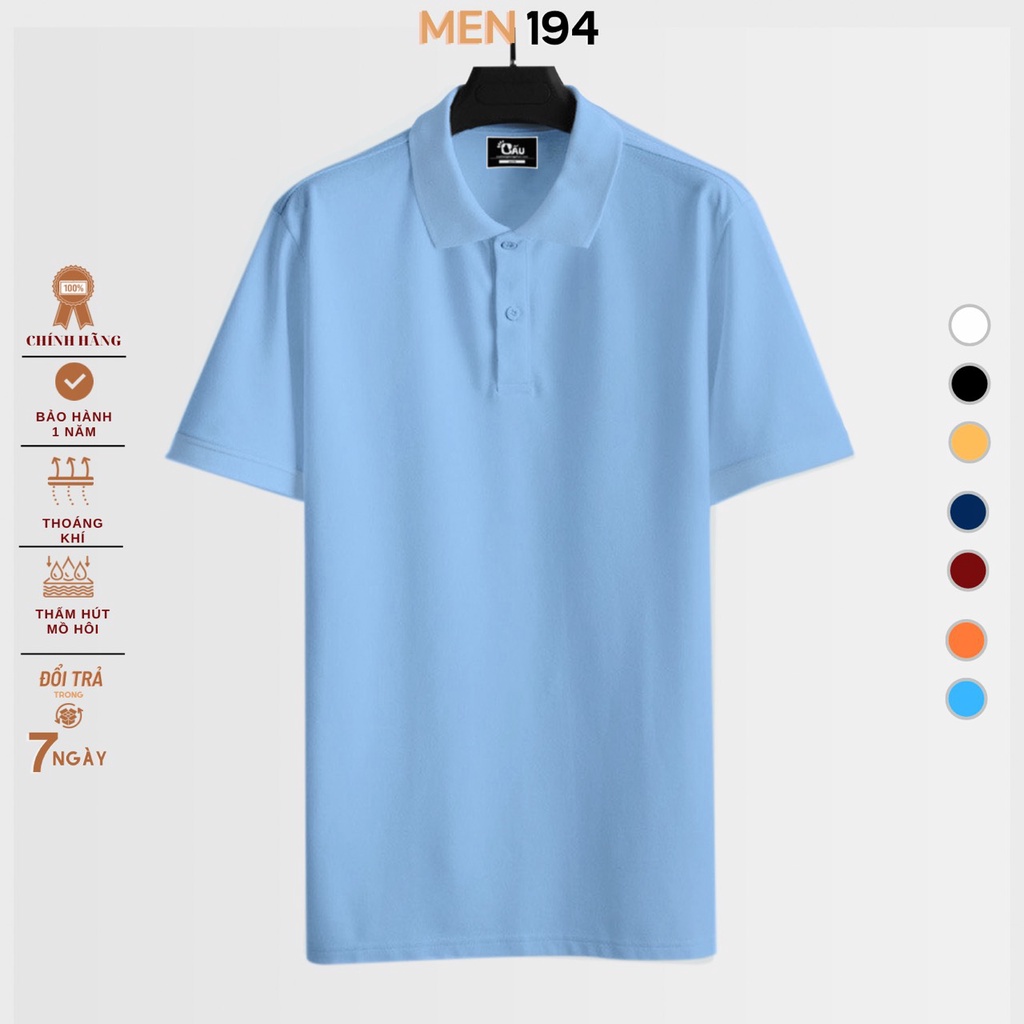Áo thun Polo Men194 Unisex vải cá sấu co dãn 4 chiều dày dặn form gerular fit - PL Mè 02