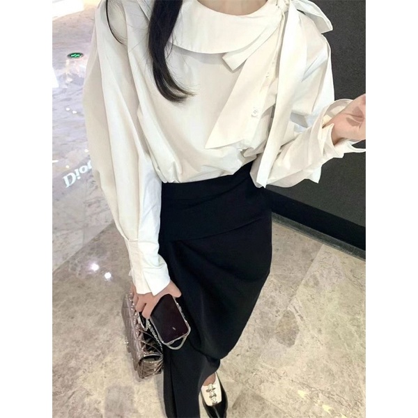 New sơmi trắng tay phồng tiểu thư cho nữ