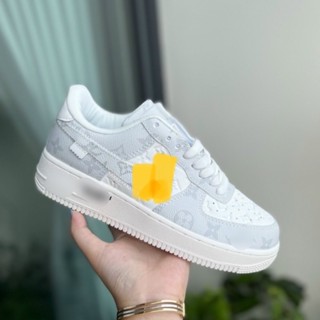 giày AF1 LV offwhite xám xanh cao cấp, giày AF louis vuiton xám trắng mới