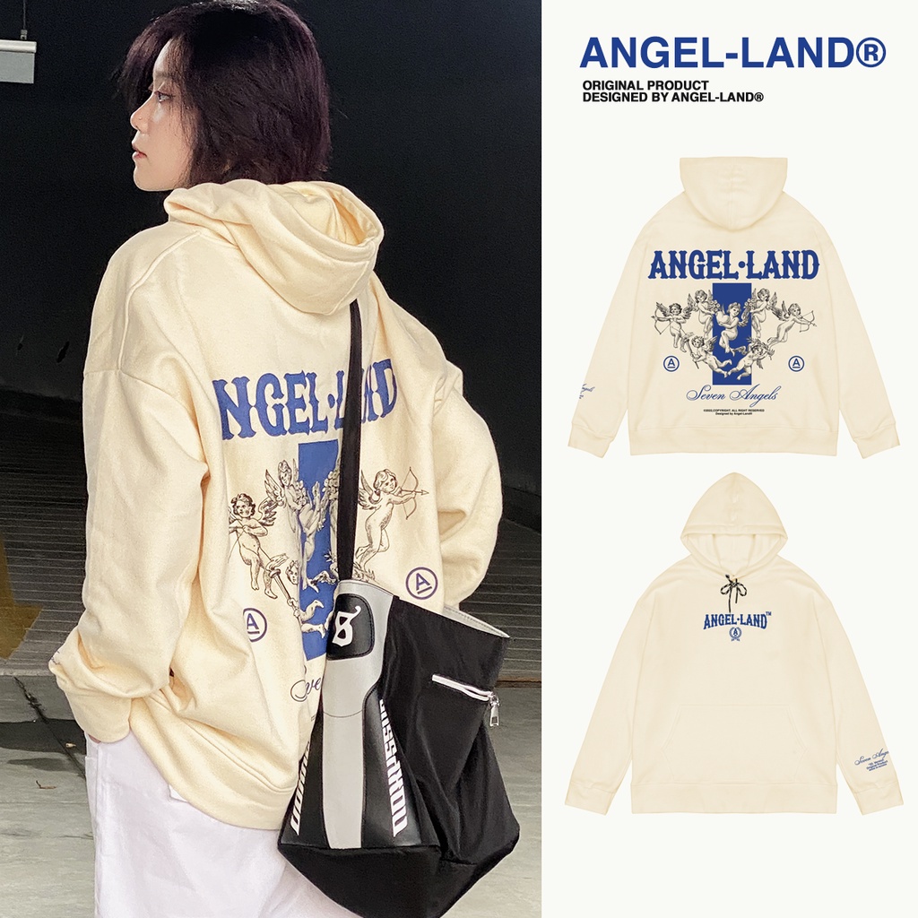 Áo Khoác Hoodie Angel-Land SEVEN ANGEL 22 Màu KEM Chính hãng Nỉ Bông S22