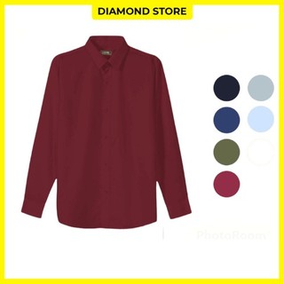 Áo sơ mi nam Davis'L chất lụa Mỹ cao cấp phong cách thời trang trẻ trung màu đỏ đô - Diamond's Store