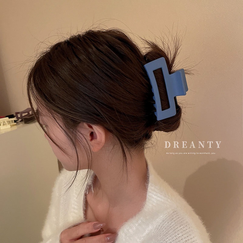 Kẹp Tóc Acrylic Màu Đục Lỗ Hình Học Đơn Giản Phong Cách Hàn Quốc