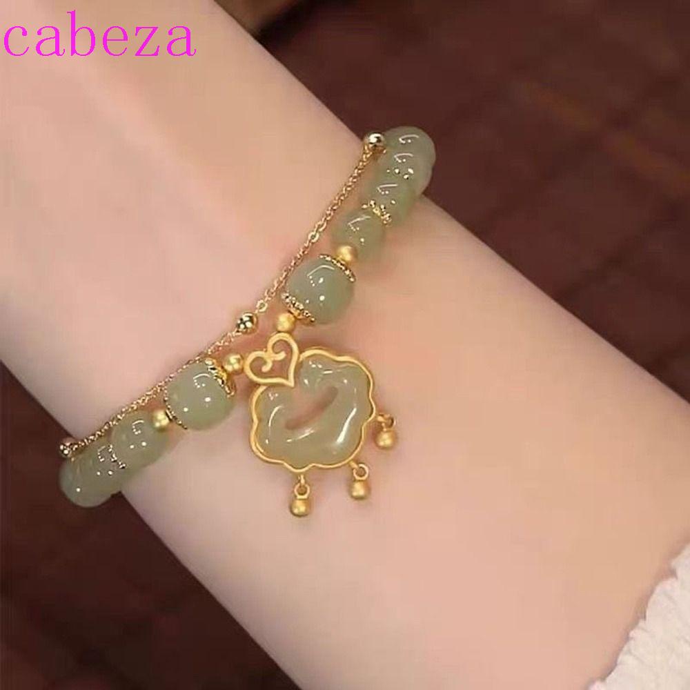 Cabeza Vòng Đeo Tay Dây Hợp Kim Đá Ngọc Bích Hetian Thời Trang Đơn Giản Đa Năng Làm Quà Tặng Cho Bạn Gái