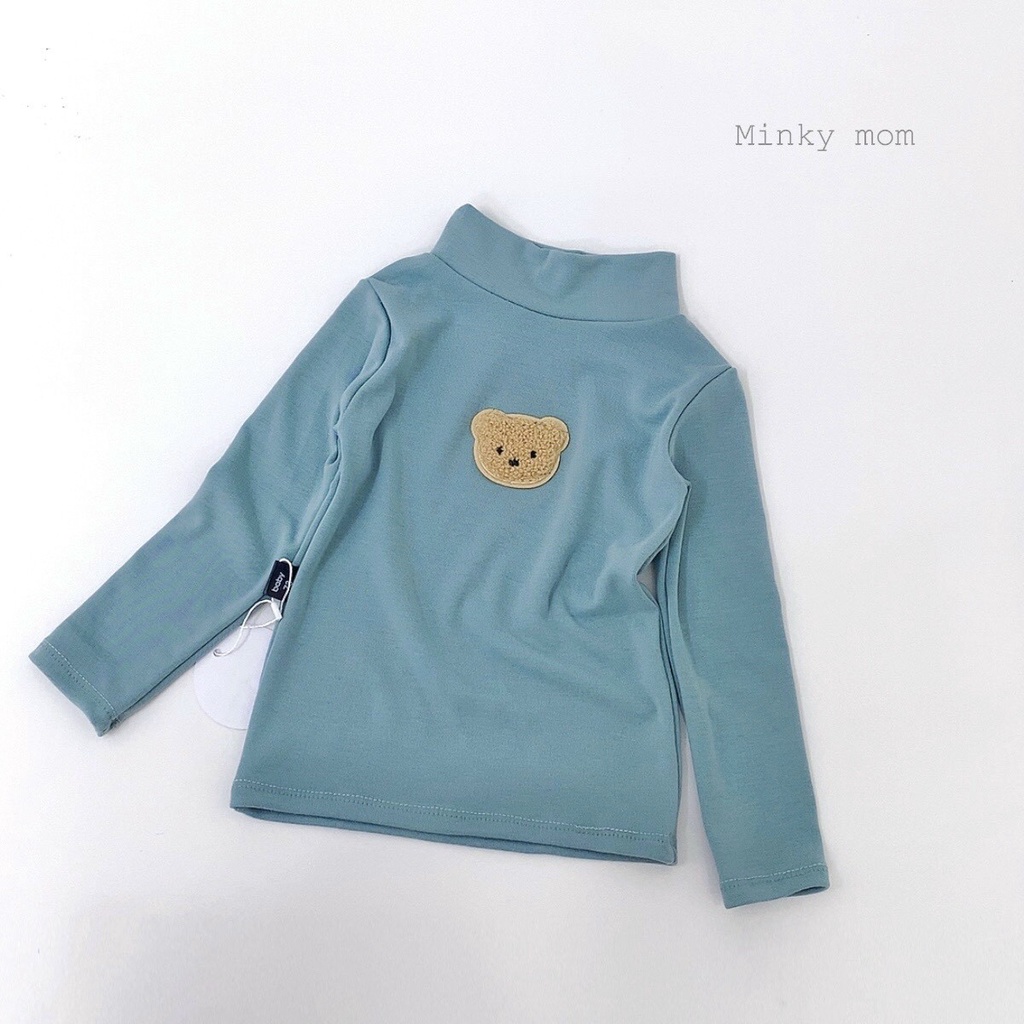 Áo dài Tay Cổ 5 Phân Cotton Len Hình Gấu Cho Bé từ 8-20 kg